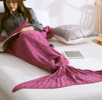 Mermaid Tail Blanket Knitted Crochet for Childern Super Soft Sleeping Blankets