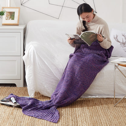 Mermaid Tail Blanket Knitted Crochet for Childern Super Soft Sleeping Blankets