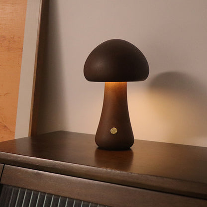 Bedside Wooden Cute Mushroom LED Sleeping Night Light