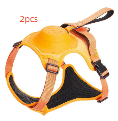 Dog Collar Harness Explosion-proof Punch Breathable Adjustable Pets Harness Vest Outdoor Training