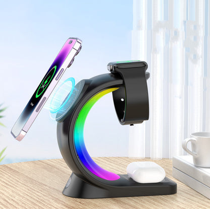 Magnetic Wireless Fast Charging Station Atmosphere Light