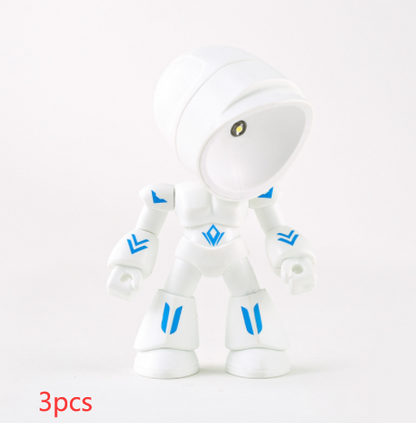 Cute LED Hero Table Lamp Mini Portable Cool Mecha Cute Robot Night Light Bedroom Home Decoration Kids Boys Gifts