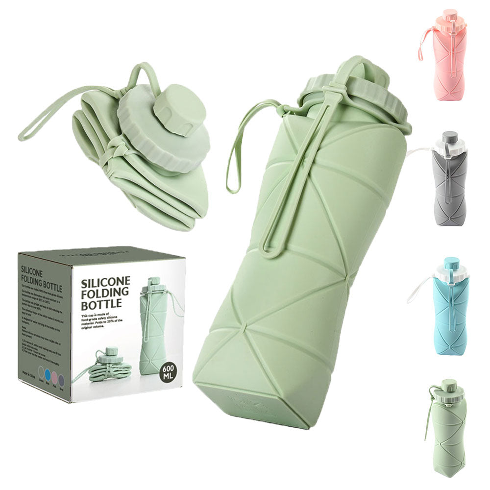 600ml Silicone Folding Water Bottle