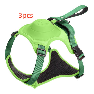 Dog Collar Harness Explosion-proof Punch Breathable Adjustable Pets Harness Vest Outdoor Training