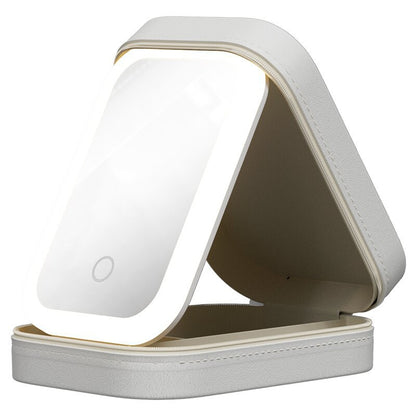 Portable LED Light Cosmetics Storage Mirror Box