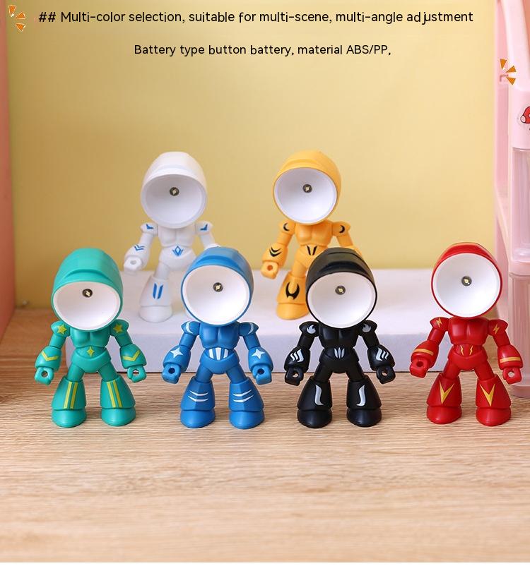 Cute LED Hero Table Lamp Mini Portable Cool Mecha Cute Robot Night Light Bedroom Home Decoration Kids Boys Gifts