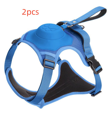 Dog Collar Harness Explosion-proof Punch Breathable Adjustable Pets Harness Vest Outdoor Training