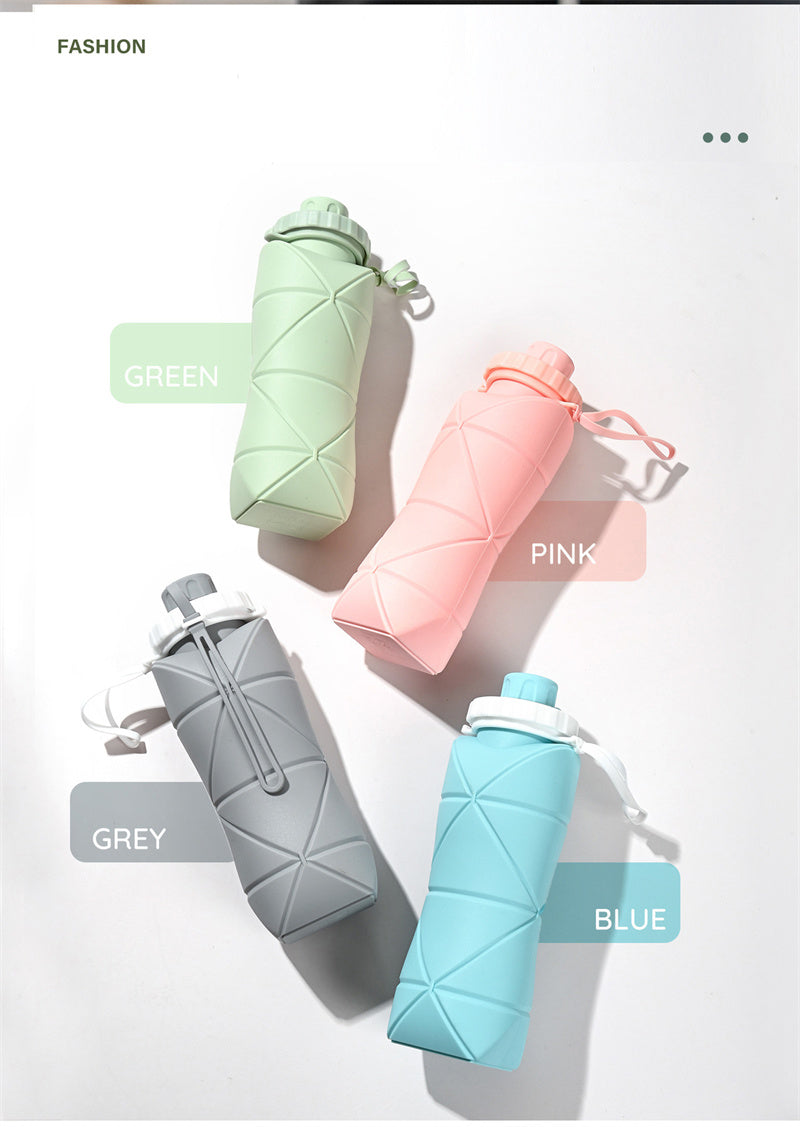 600ml Silicone Folding Water Bottle