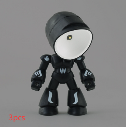 Cute LED Hero Table Lamp Mini Portable Cool Mecha Cute Robot Night Light Bedroom Home Decoration Kids Boys Gifts